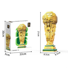 (Trophy 21cm)Global Football Cup Fußball Spielzeug Bausatz mit kompatiblen Teilen für Früherziehung Spielen Kreativ