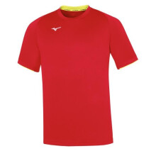 Camiseta de fútbol junior Mizuno Core - mangas cortas - negro/rojo/amarillo flúor - transpirable