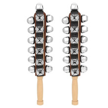 2 Stuks Handbelletjes met Houten Handvat, Rammelaar, Muzikale Percussie, Handbelletjes, Kerstcadeaus