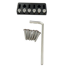 Trava de Corda para Ponte de Guitarra Sem Cabeça de 6 Cordas para Guitarra Elétrica Sem Cabeça de 6 Cordas, Preta