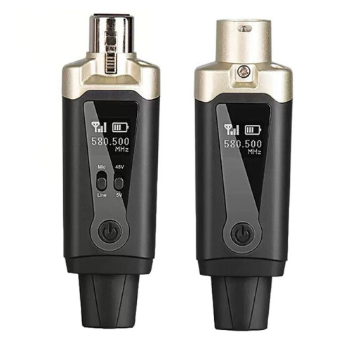 UHF Wireless Microphone System Wireless Transmitter Receiver XLR Mic Converter Adapter for Condenser Dynamic Mic