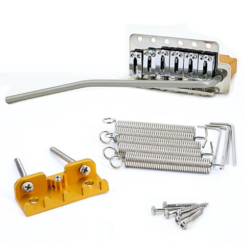 6-Screw Tremolo Bridge 40mm Solid Brass Block for Strat Electric Guitar Chrome 2