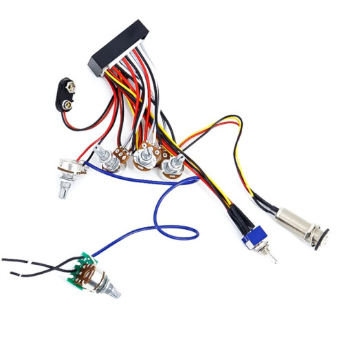 Pre-Wired 3-Band Active & Passive EQ Equalizer Kit for Electric Bass Guitars Complete Preamp Circuit 2