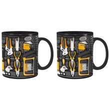 2X Funny Coffee Mug Ceramic Coffee Cup for Mechanics Large Mechanic Toolbox Coffee Cup for Beer,Whiskey, Wine, Water