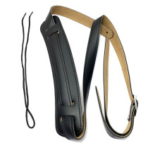 PU Leather Shoulder Pad Adjustable Length Acoustic Electric Folk Bass Guitar Strap Universal Guitar Shoulder Strap Black