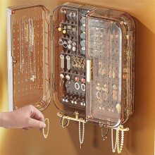 Wall Mounted Jewelry Storage,Earring Holder Display Rack,No Punching Transparent Storage Hanging Case,JewelryOrganizer B