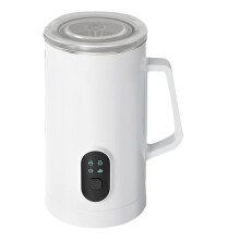 4-in-1 Electric Milk Frother 400W 590ml Hot and Cold Milk Foamer Silent Operation Stainless Steel Milk Steamer B EU Plug