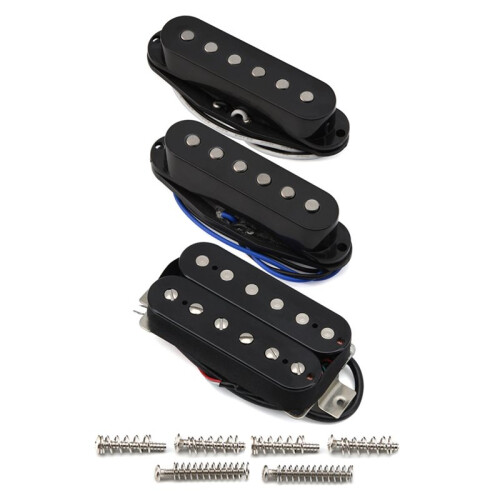 3 St HSS SSH Elgitarrpickupset Alnico 5 Single Coil - Humbuckerpickup Svart 5K+5K+14K