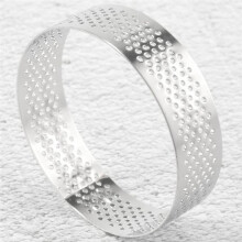 20Pcs Circular Tart Rings with Holes Stainless Steel Fruit Pie Quiches Cake Mousse Mold Kitchen Baking Mould 7cm