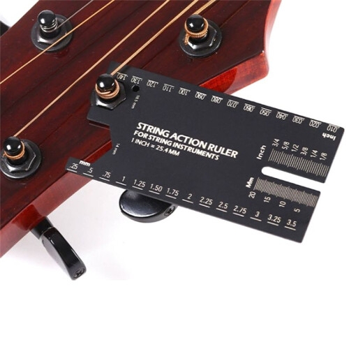 Gitarrsträngsverkan Mätlinjal Aluminiumlegeringsverktyg för Elektrisk Bas Akustisk Gitarr Stränginstrument 2