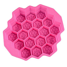 Honeycomb Silicone Soap Mold 19-Hole Baking Cake Mold Bakeware for Family or Friends Party (Rose Red)