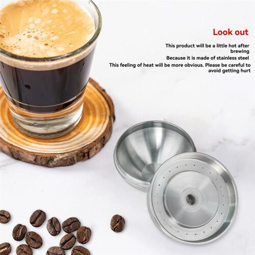 Compatible for  Vertuo Stainless Steel Coffee Capsules DIY Recyclable Coffee Capsule Shell 1
