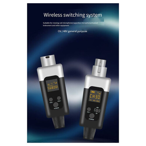 New K1 UHF Wireless Microphone Transmitter Receiver XLR Microphone Wireless System for 48V Capacitive Microphone 1 to 2 2