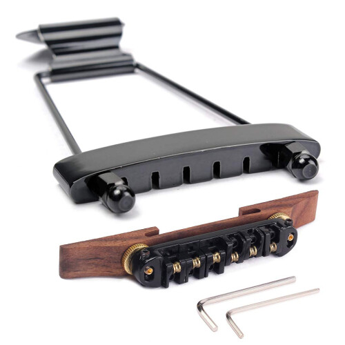 Exquisite 6 String Archtop Jazz Guitar Trapeze Tailpiece Saddle Bridge Set 1