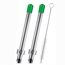 2 Pack Straw Puncher for Plastic Lids Lemonade Cups, Stainless Steel Straw Hole Puncher Punching Tools