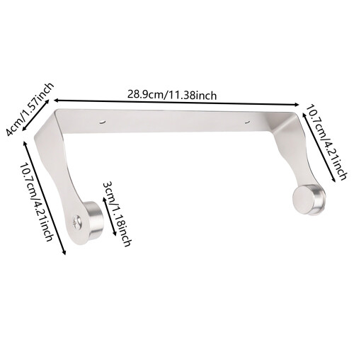 (Silver) Stainless Steel Wall Mounted Paper Roll Holder 1