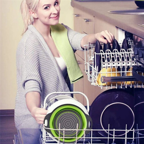 2pcs Foldable Strainer Fruit Vegetable Washing Basket Colander Dish Drainer Silicon Colander Drainer Kitchen Gadgets 2
