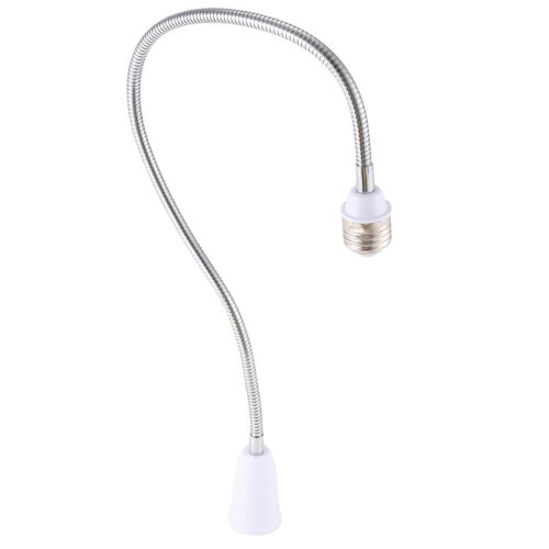 E27 to E27 Light Lamp Bulb Flexible Extension Adaptor Converter (White,60cm) 1