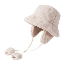 (Creamy White) Women\'s Fleece Bucket Hat, Warm & Windproof