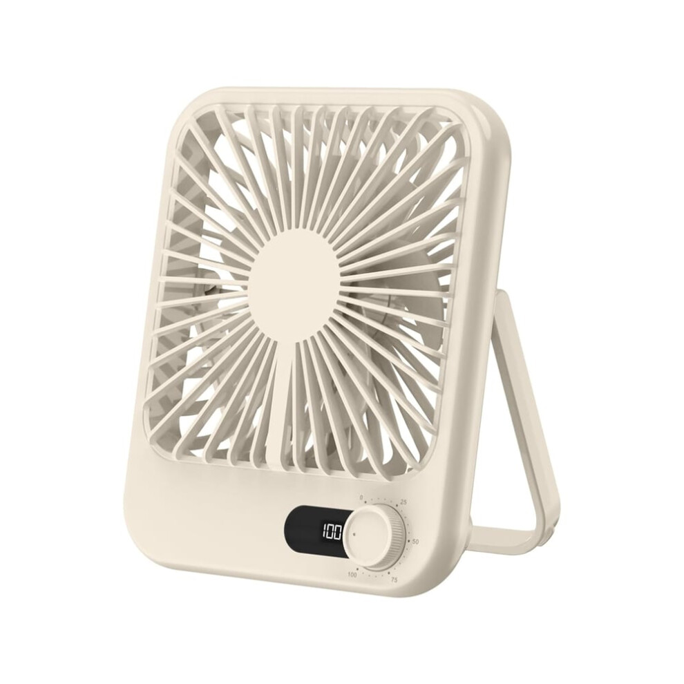 Henten Home Portable Desk Fan, Usb Rechargeable, Digital, 100 Speeds, Yellow-image-OPC-PWSZS77-NEW