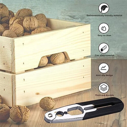 Nut Cracker Heavy Duty Nut Shell Opener Multipurpose Walnut Cracker for Walnut Hazelnut Almonds Pecan Seafood 2