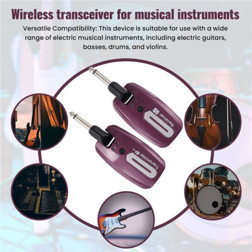 Guitar Wireless System USB Rechargeable Wireless Guitar Transmitter Receiver Electric Guitar Bass Wireless System,C 2