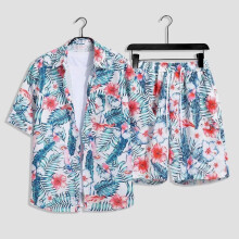 (Style B,2XL)Ensemble de vêtements de plage hawaïens été jeune avec design imprimé et technologie surf pour