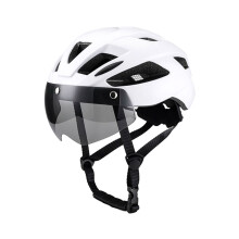 Adult Bike Helmet, Light Microshell, Men Women, Fit Adjustment Suggested with Windscreen Fit 57-62cm for Cycling White