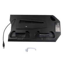Vertical Cooling Stand for Ps5/Ps5 Slim Console Fast Charging Station for Playstation5 Gamepad Charging Dock Black