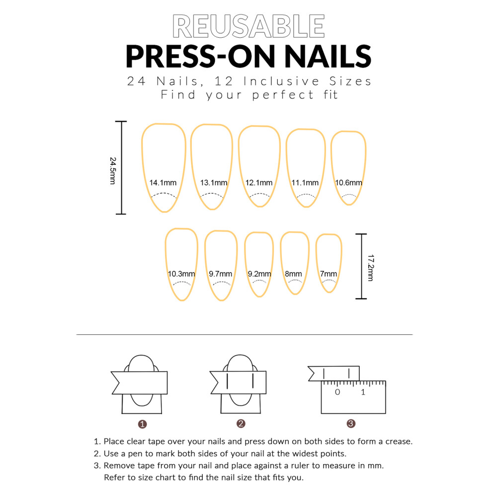 Dcph-Clothing Glossy Nude & Blue Reusable False Nails