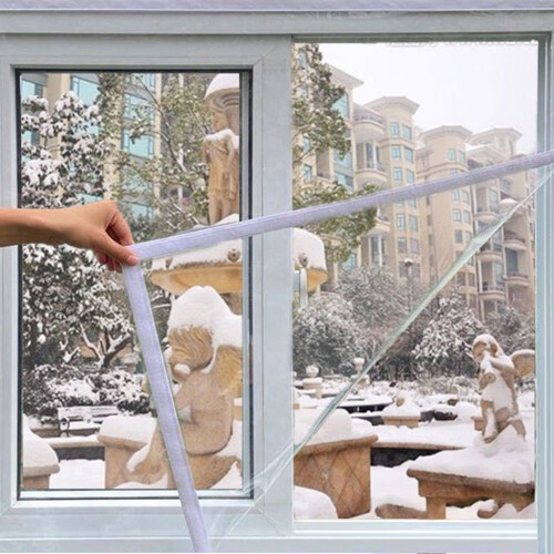 (160*160cm) Reusable Window Insulation Kit with Adhesive Straps