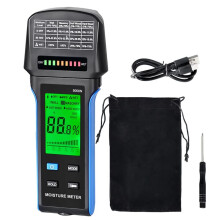 Wall Moisture Meter Auto Alert Rechargeable Moisture Meter 4-in-1 Wood Drywall Moisture Tester , 0-75% Range -5000N