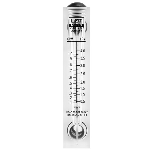 Black Adjustable Knob 0.1-1 GPM Panel Type Water Flow Meter LZM-15