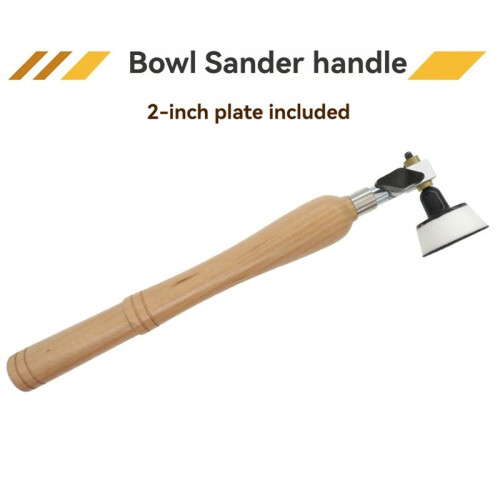 2 Inch Bowl Sander Foam Hook & Loop Sanding Pad Long Hardwood Handle Sanding Tool for Woodworking 2