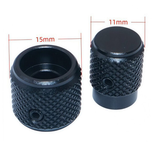 4X Aluminum Alloy Caps Solid Knob Dual-Axis Encoder Special Knob EC11EBB24C03 EC110701N2B Adjustment Knob Black