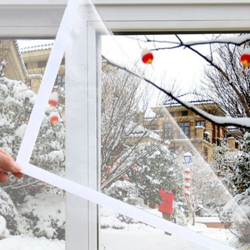 (160*160cm) Reusable Window Insulation Kit with Adhesive Straps 1