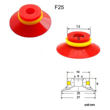 Industriële Platte Vacuümzuignap F-Serie Enkellaags Siliconen Robotarmaccessoire met Ribben, Verpakking van 10 Stuks F25