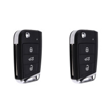 2X Car 3 Buttons Key Shell Folding Remote Control Key Shell for MBQ Narrow Key Blade Housing Cover