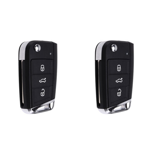2X Car 3 Buttons Key Shell Folding Remote Control Key Shell for  MBQ   Narrow Key Blade Housing Cover