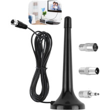 2X FM DAB Radio Antenna for Stereo System and AV Receiver - Universal Indoor Antenna with Extension Cable