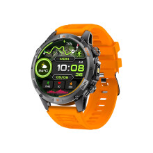 Smartwatch YK15 with GPS, 146" IPS screen, Bluetooth calling, fitness tracker, IP68 rating, Orange.