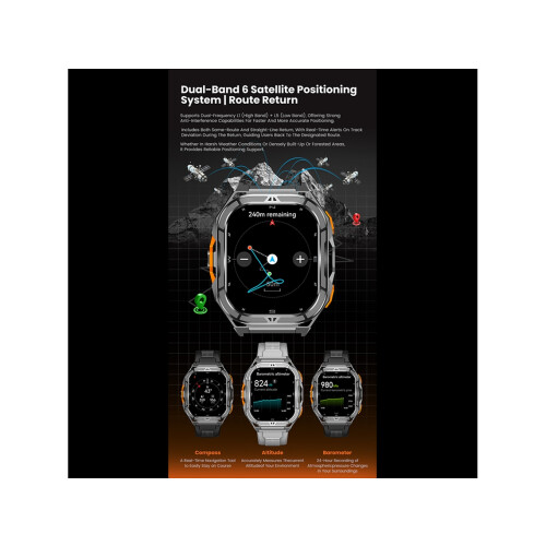 Smartwatch X5 Dual Frequency GPS AMOLED Barometer Compass (grey) 1