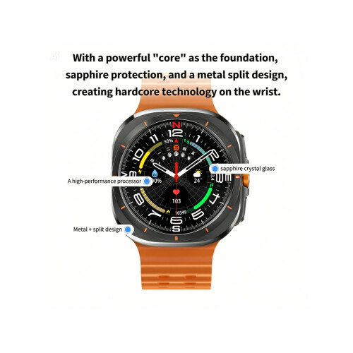 Smartwatch HD8 Ultra with Bluetooth, Calls, Map Navigation and Compass, IP68, Orange 1