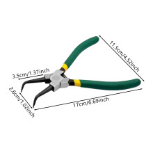 7 Inches Multi Use Circlip Pliers Comfortable & Anti Slip Straight /Curved Nose Pliers for Electrician Essential Hand To