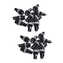 20Pcs 10A AC 250V 5mm x 20mm Panel Mounted Plastic Fuse Holder Socket