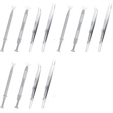 Mehrzweckpinzette Schmuckwerkzeug Edelsteinhalter Diamantschmuckpinzette 12Er-Set Extra Feine Pinzette