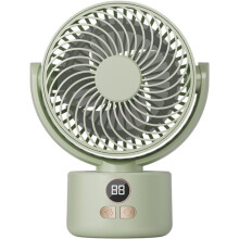 Green USB Rechargeable Camping Circulation Fan Digital Display Dual Use Outdoor Desktop Home Fan