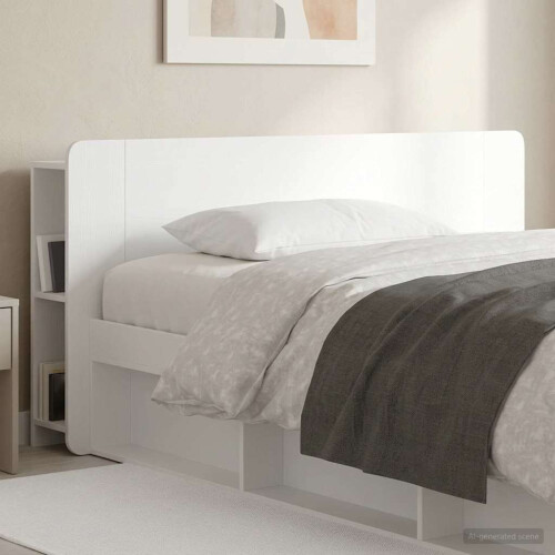 VidaXL vidaXL Headboard Cabinet with Storage High Gloss White Engineered Wood 1