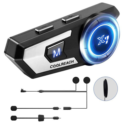 Motorcycle Helmet  Headset with Soft/Hard Mic, IP67 Automatic Answer/Music Control/Intelligent Noise/Wake