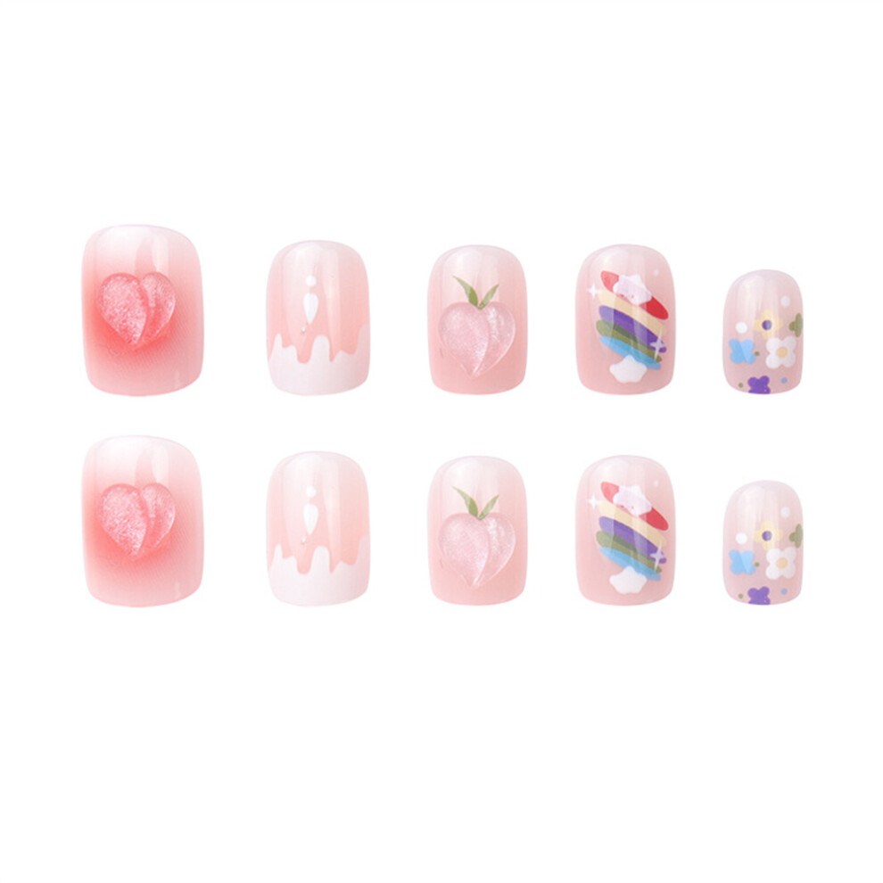 Reach-Tools 24Pcs Pink Peach False Nails For Women